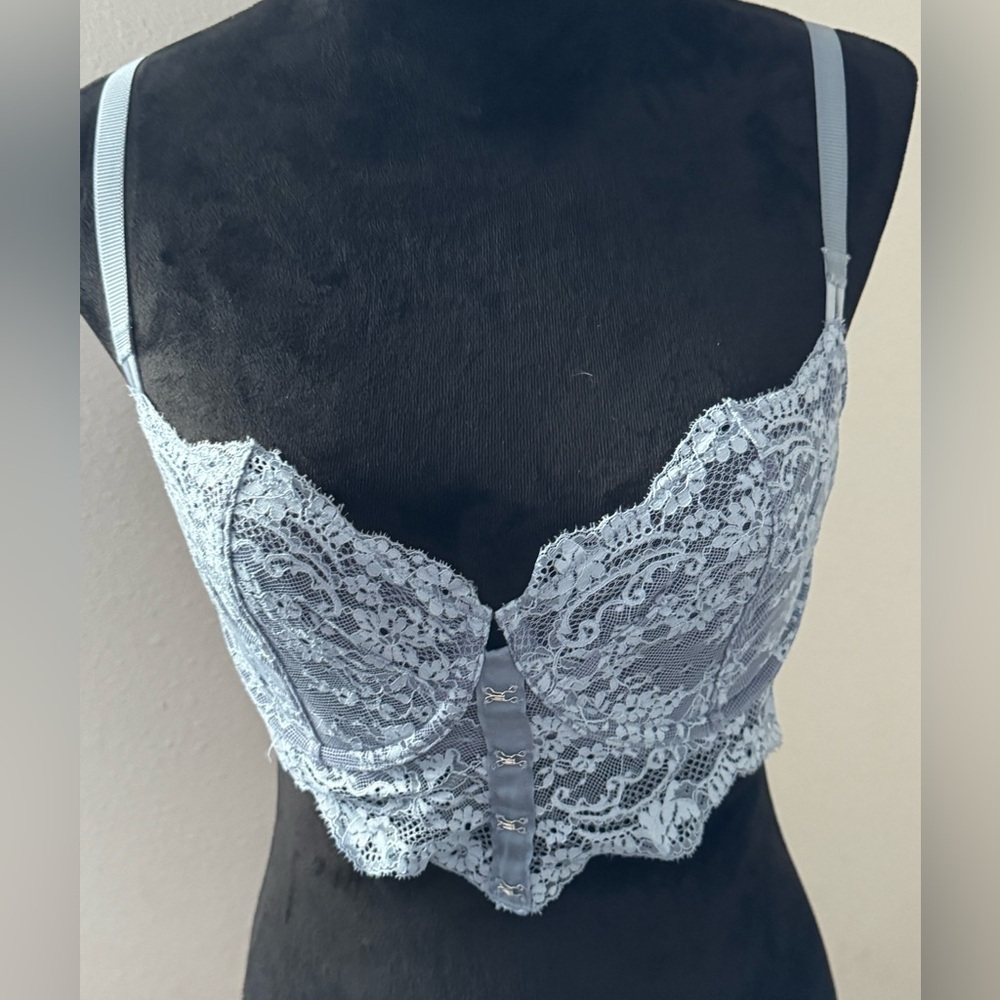 Victoria’s Secret Dream Angels blue lace underwire bra Sz 32DD/E